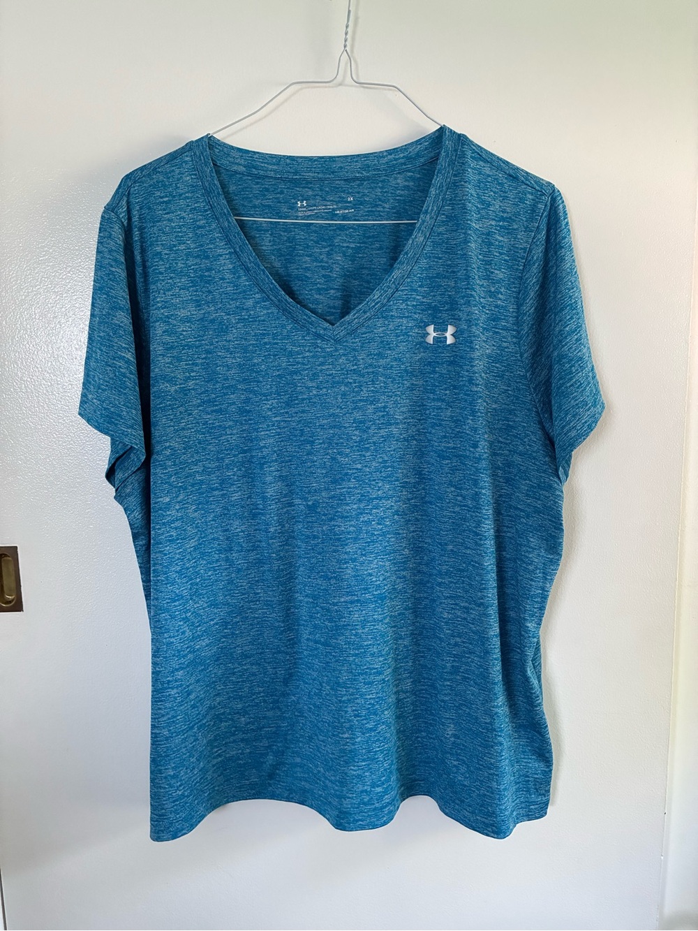Under Armour Women's Short Sleeve V-Neck Tee - Teal Blue